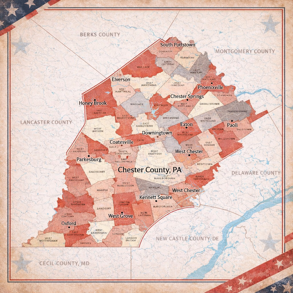 Chester-County-map-with-patriotic-borders